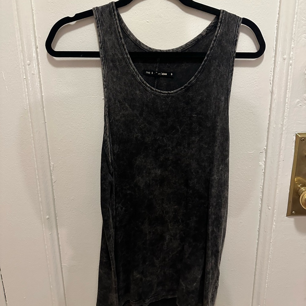 Rag & Bone Gray Tank Top with Distressed Look